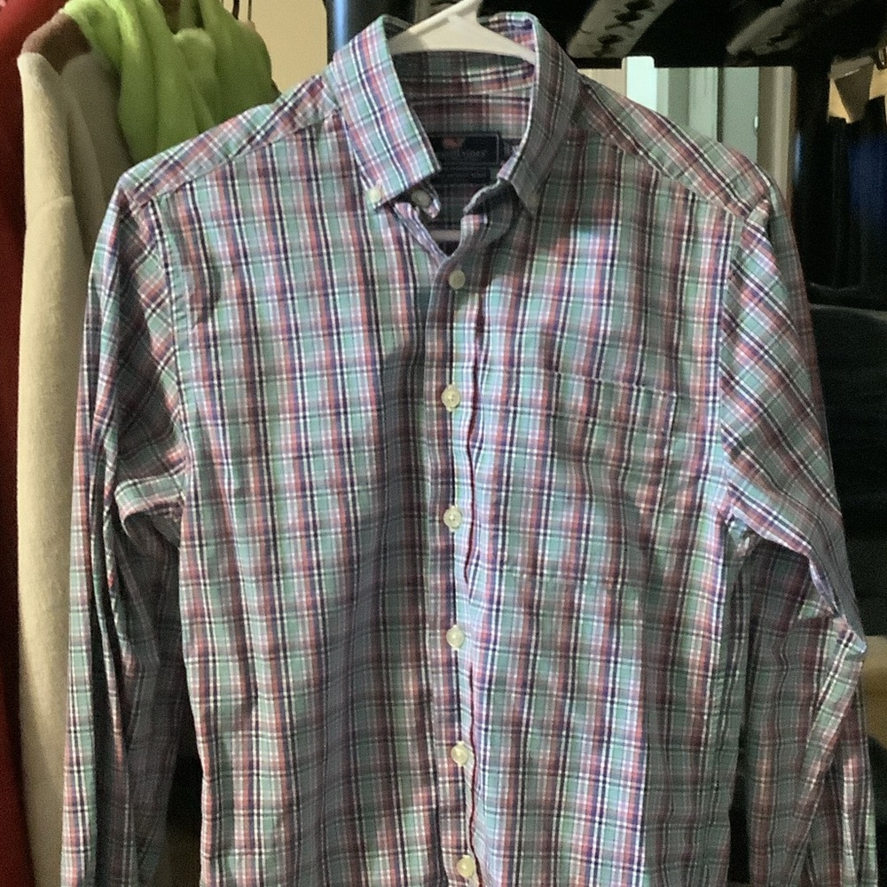 Vineyard Vines Men's casual Plaid Button Down Shirt‎ - Blue, Green, Pink